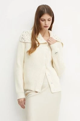 Pinko sweter z domieszką wełny damski kolor beżowy ciepły 104325 A27A