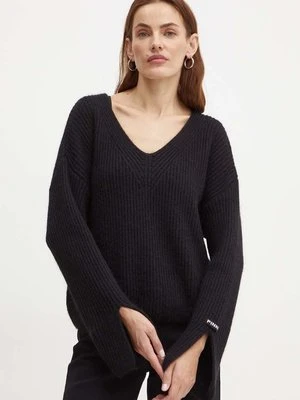 Pinko sweter z domieszką wełny damski kolor czarny ciepły 104492 A282