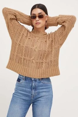 Pinko sweter z domieszką wełny kolor brązowy
