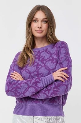 Pinko sweter z domieszką wełny kolor fioletowy