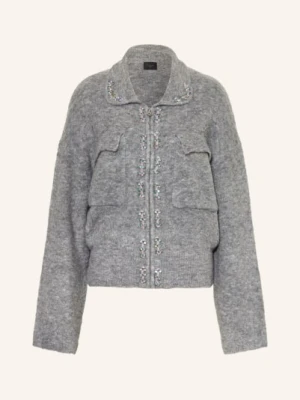 Pinko Sweter Z Kamieniami Ozdobnymi grau