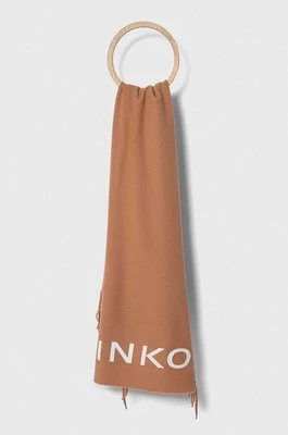 Pinko szalik wełniany kolor brązowy