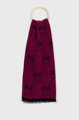 Pinko szalik z domieszką wełny kolor fioletowy wzorzysty
