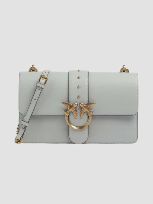 PINKO Szara kopertówka Love One Mini St. Cl Vitello Seta