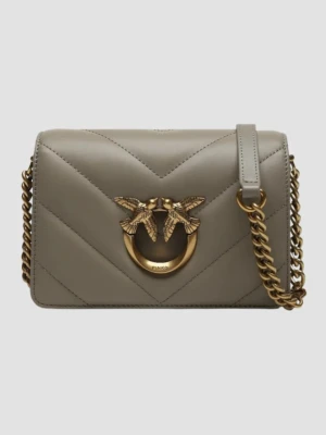 PINKO Szarozielona kopertówka Love Click Mini