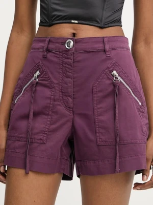 Pinko szorty damskie kolor fioletowy gładkie medium waist 105159 A2L8