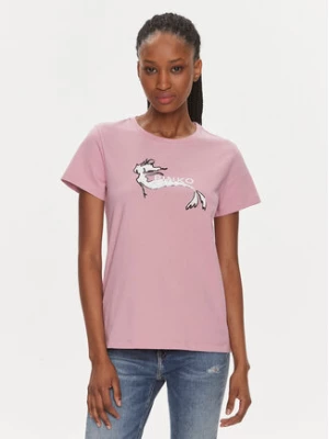 Pinko T-Shirt 100355 A1OC Różowy Regular Fit