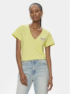 Pinko T-Shirt 100372 A1R7 Żółty Regular Fit