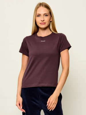 Pinko T-shirt Basico | Regular Fit bordowy