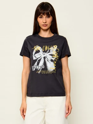 Pinko T-shirt Basico | Regular Fit grafitowy
