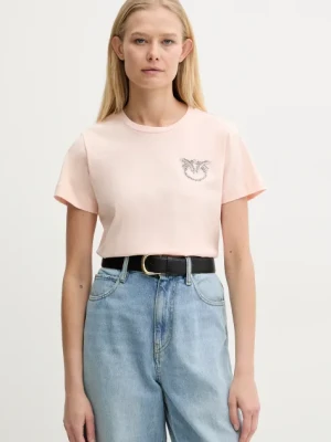 Pinko t-shirt bawełniany damski kolor beżowy 103320 A2G7