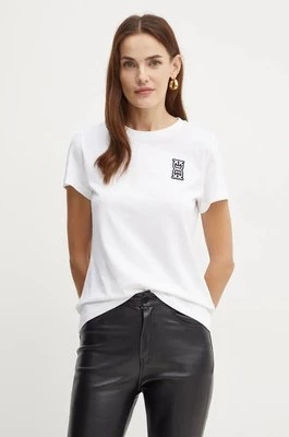 Pinko t-shirt bawełniany damski kolor biały 100355 A23D