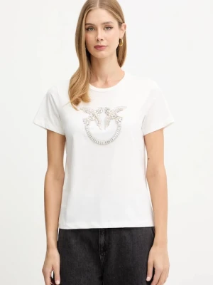 Pinko t-shirt bawełniany damski kolor biały 100535 A2RN