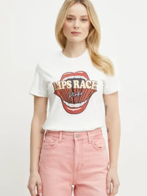 Pinko t-shirt bawełniany damski kolor biały 105050 A2D8