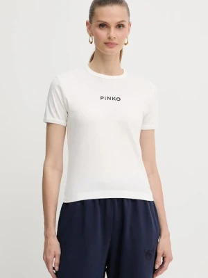 Pinko t-shirt bawełniany damski kolor biały 105728 A2US