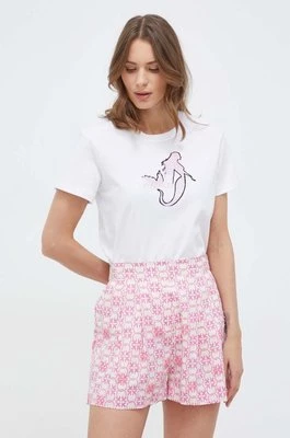 Pinko t-shirt bawełniany damski kolor biały 100789.A1OC
