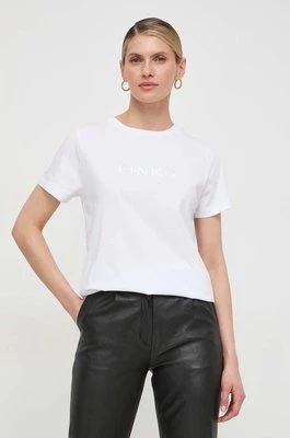 Pinko t-shirt bawełniany damski kolor biały 101752.A1NW