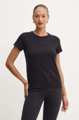 Pinko t-shirt bawełniany damski kolor czarny 100355 A227