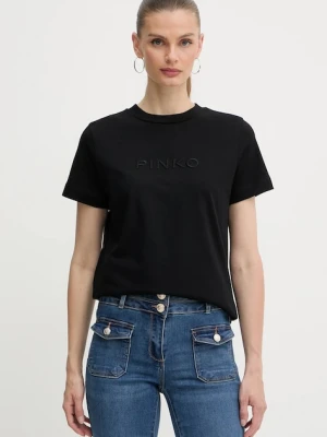 Pinko t-shirt bawełniany damski kolor czarny 101752 A2RD