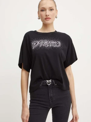 Pinko t-shirt bawełniany damski kolor czarny 103993 A231