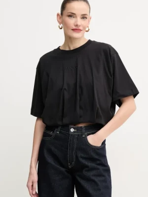 Pinko t-shirt bawełniany damski kolor czarny 104257 A2F8