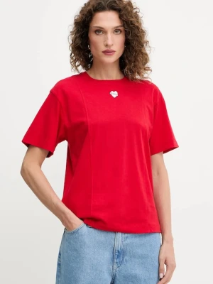Pinko t-shirt bawełniany damski kolor czerwony 105665 A2IB