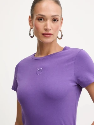 Pinko t-shirt bawełniany damski kolor fioletowy 100355 A2RD