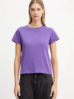 Pinko t-shirt bawełniany damski kolor fioletowy 100373 A2RE
