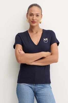 Pinko t-shirt bawełniany damski kolor granatowy 102950 A228