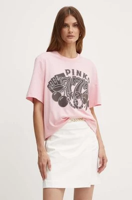 Pinko t-shirt bawełniany damski kolor różowy 101704 A240