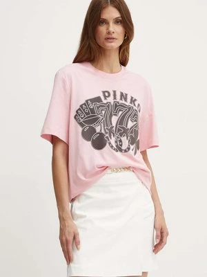 Pinko t-shirt bawełniany damski kolor różowy 101704 A240