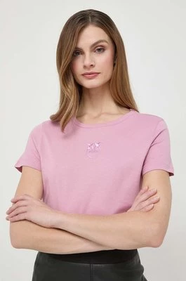 Pinko t-shirt bawełniany damski kolor różowy 100355.A1NW