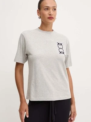 Pinko t-shirt bawełniany damski kolor szary 104043 A23D