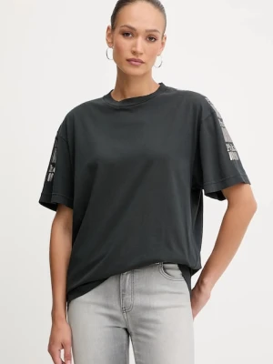 Pinko t-shirt bawełniany damski kolor szary 105755 A2V0
