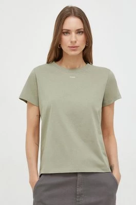 Pinko t-shirt bawełniany damski kolor zielony 100373.A1N8