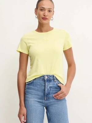 Pinko t-shirt bawełniany damski kolor żółty 100355 A227