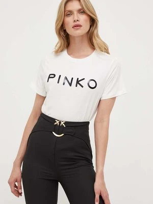 Pinko t-shirt bawełniany kolor beżowy 101752.A150