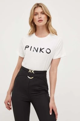 Pinko t-shirt bawełniany kolor beżowy 101752.A150