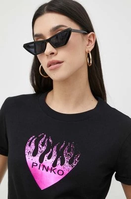 Pinko t-shirt bawełniany kolor czarny