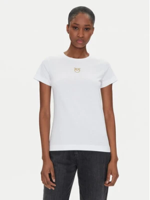 PINKO T-Shirt Bussolotto 100355 A2OD Biały Regular Fit