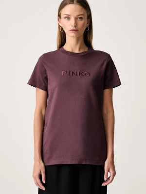 Pinko T-shirt damski bawełniany bordowy