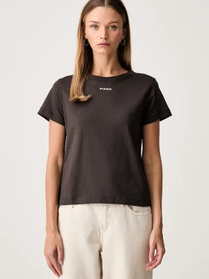 Pinko T-shirt damski bawełniany brązowy