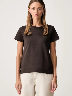 Pinko T-shirt damski bawełniany brązowy