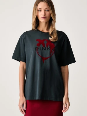 Pinko T-shirt damski bawełniany szary