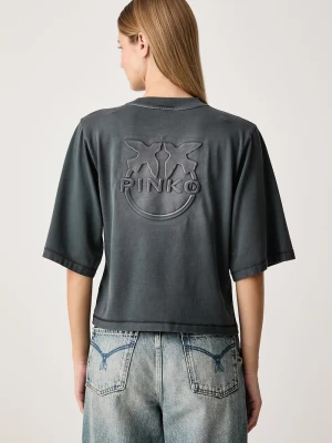 Pinko T-shirt damski bawełniany szary