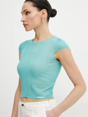 Pinko t-shirt damski kolor turkusowy 104773 A1ND