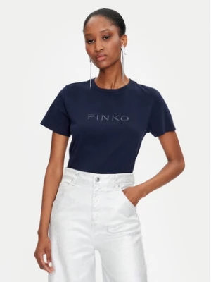 Pinko T-Shirt Jersey Old Wash Logo 101752 A227 Granatowy Regular Fit