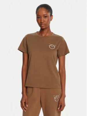 PINKO T-Shirt Nambrone 103320 A2RN Brązowy Regular Fit