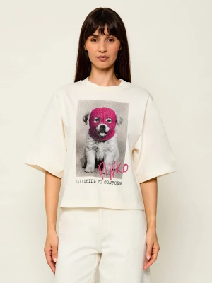Pinko T-shirt Niamey Punk Dog | Relaxed fit beżowy