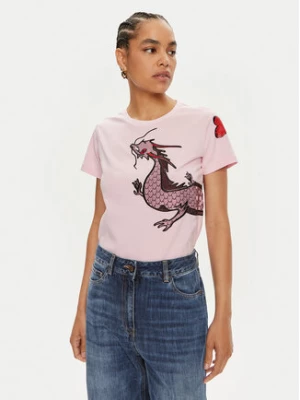 Pinko T-Shirt Quentin 100535 A1QT Różowy Regular Fit